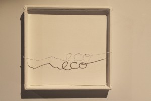 Jorge Couceiro. Eco. 2012.Técnica-mixta, 47 x 49 x 10 cms.